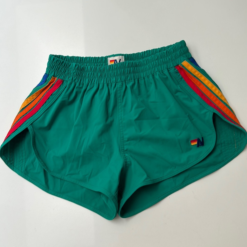 Aviator Nation 5 Stripe Flex Board Shorts Amazon Green Rainbow